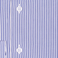 Bespoke - White & Dark Blue Medium Striped Shirt