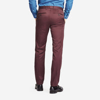 Maroon Cotton Tailored Chinos